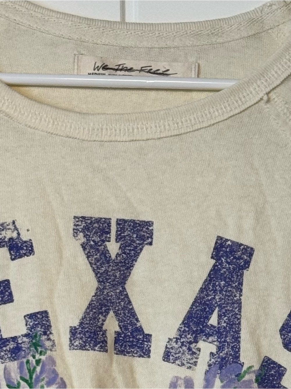 NWOT We the Free TEXAS Bluebonnet Graphic Tee - Cream & Purple - Picture 2 of 3